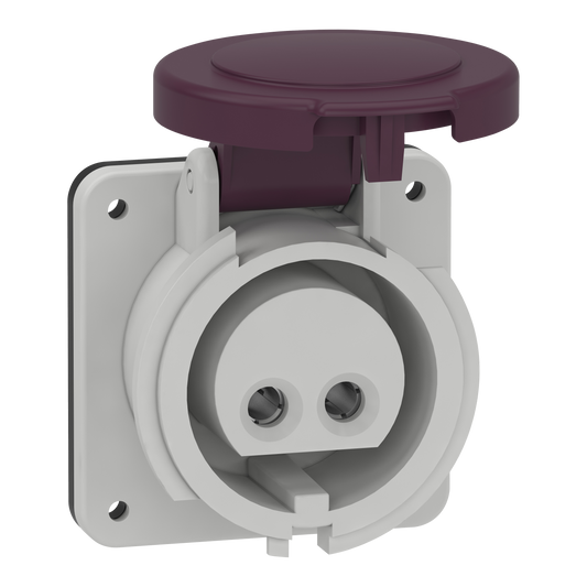 Schneider Electric-82901-Mureva - socle de prise industrielle droite - 16 A - 2P - 20-25 V CA - IP44