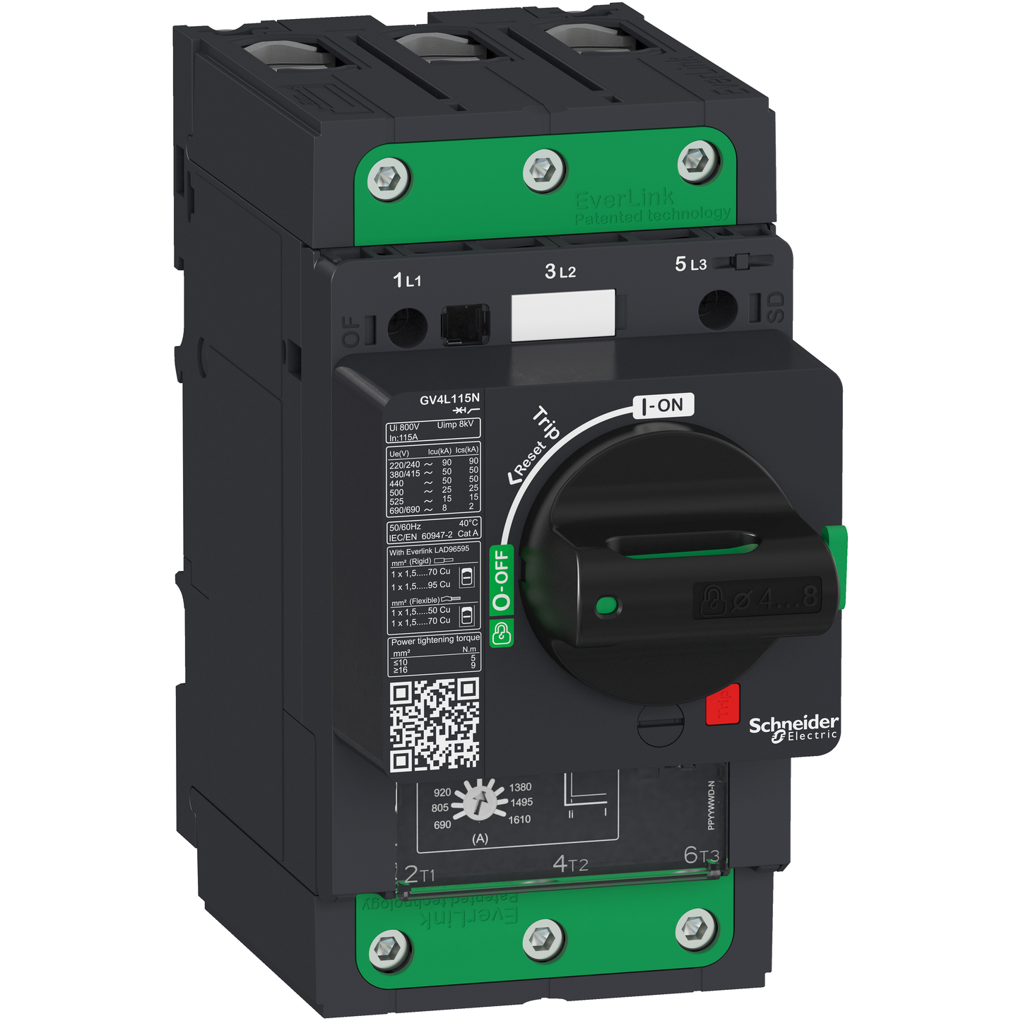 Schneider Electric-GV4L80S-TeSys GV - disjoncteur magnétique - In 80A - 100kA - Everlink
