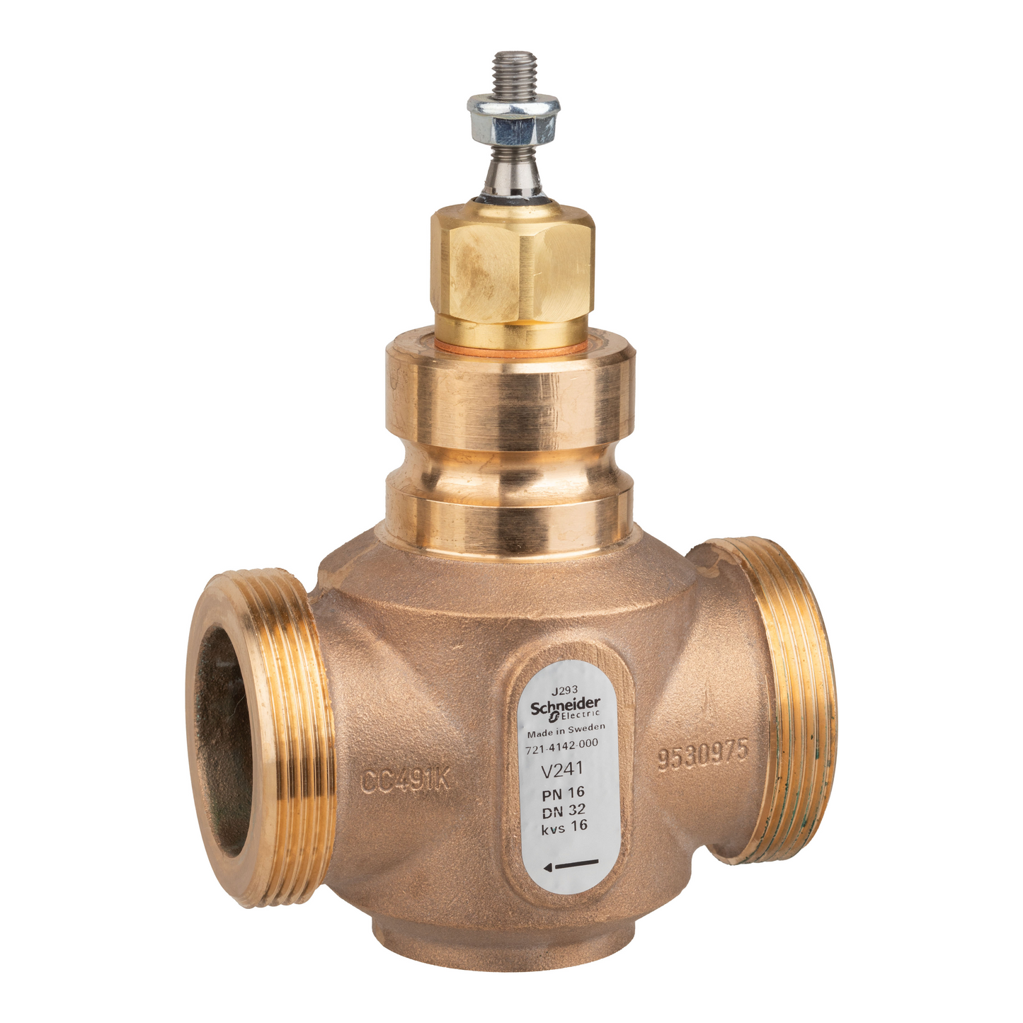 Schneider Electric-7214142000-Vanne 2 voies bronze filetée PN16 DN32 Kv16