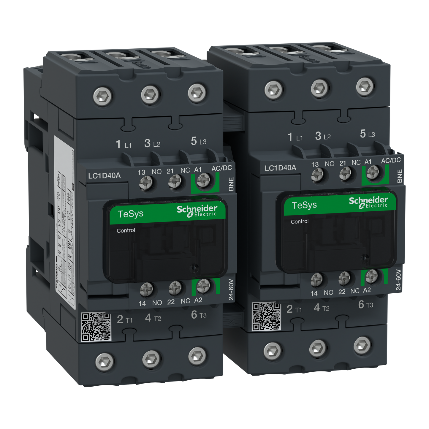 Schneider Electric-LC2D40ABNE-TeSys D - contacteur inverseur - 3P(3NO) - AC3 - <= 440V 40A - 24 à 60Vca-cc - E