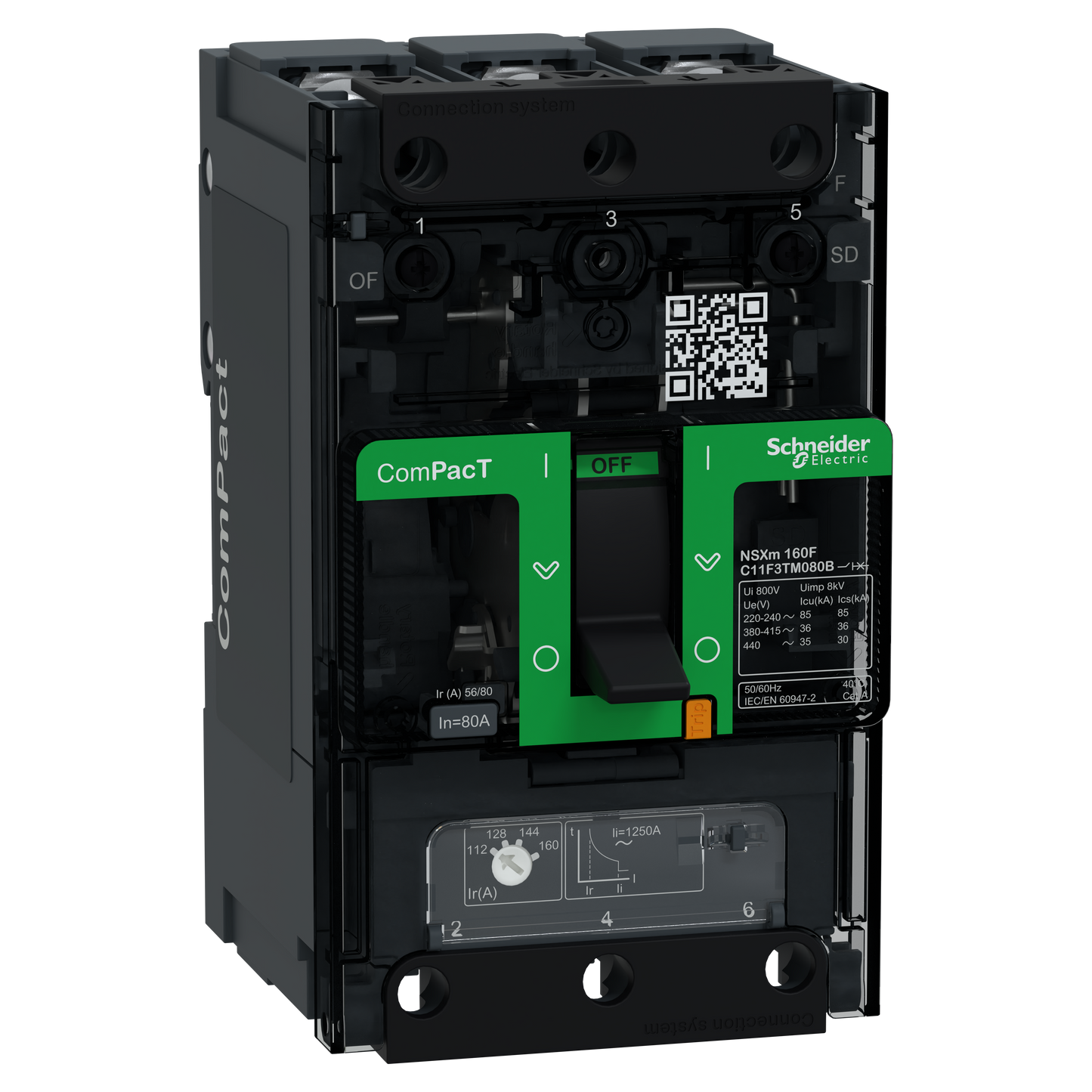 Schneider Electric-C11F3TM080B-NSXmF DISJ 3P3D TMD 80A COSSE