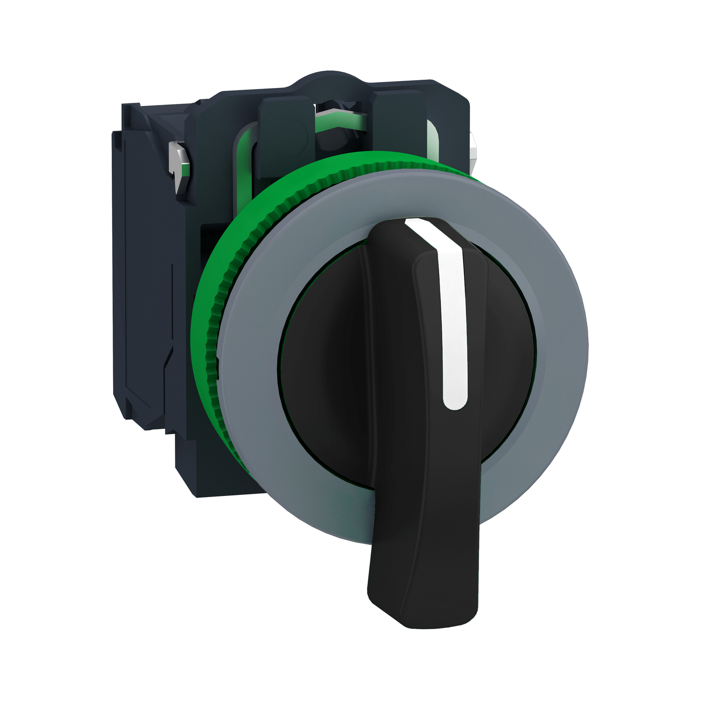 Schneider Electric-XB5FJ21C0-Harmony XB5 - bouton tourn à crosse - Ø22 - col flush grise - 2 pos - noir - 1F