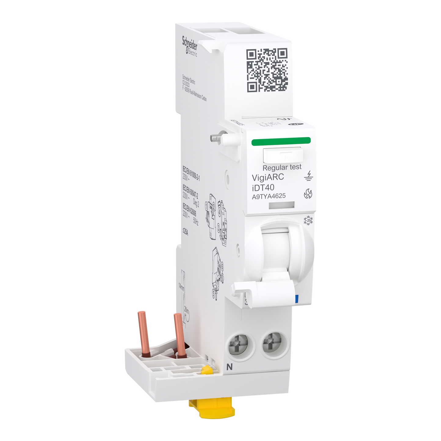 Schneider Electric-A9TYA4625-Acti9 Active  iDT40 module détecteur arc différentiel 30mA ASI  1PN 25A