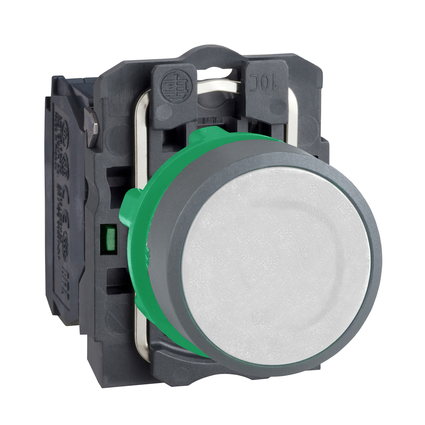 Schneider Electric-XB5AA11C0-Harmony XB5 - bouton poussoir à impulsion - Ø22 - col grise - 1F - vis étrier
