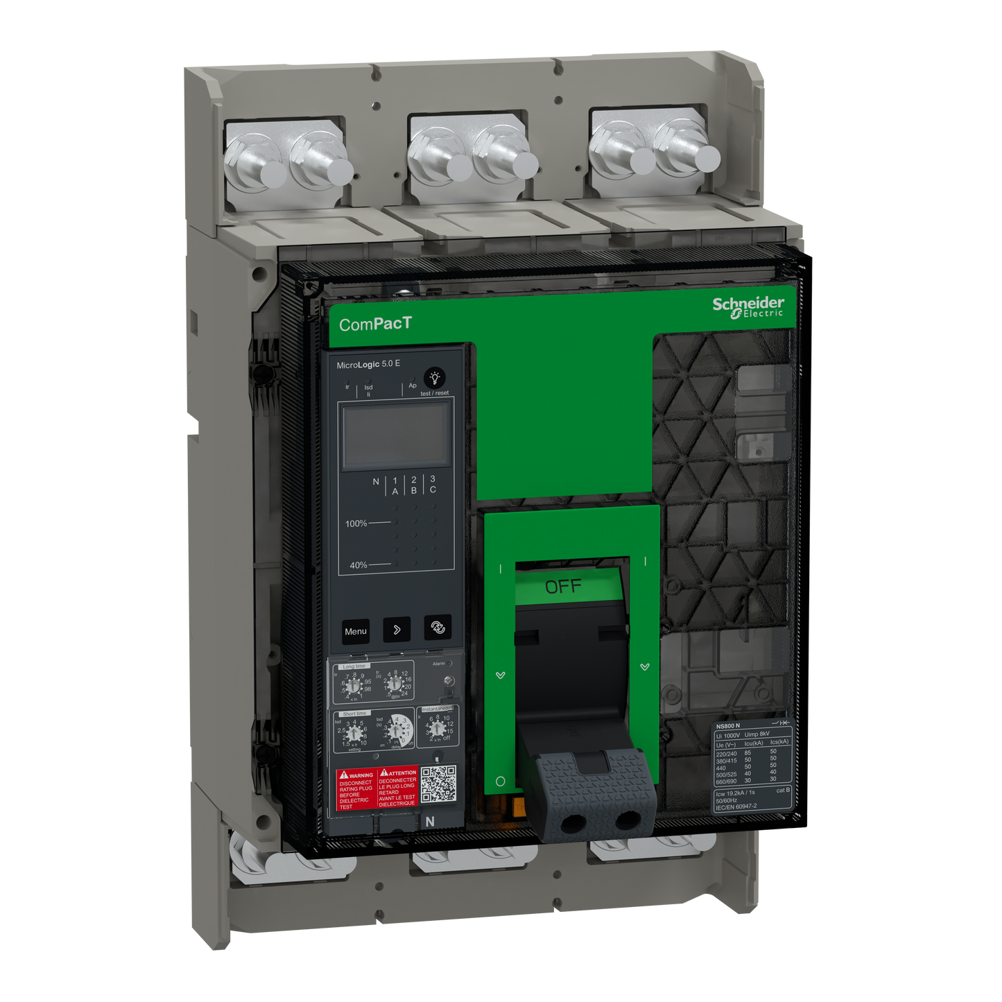 Schneider Electric-C080N35EFM-ComPacT NS800N - disjoncteur - MicroLogic 5.E 800A - 3P - 50kA - fixe - manuel