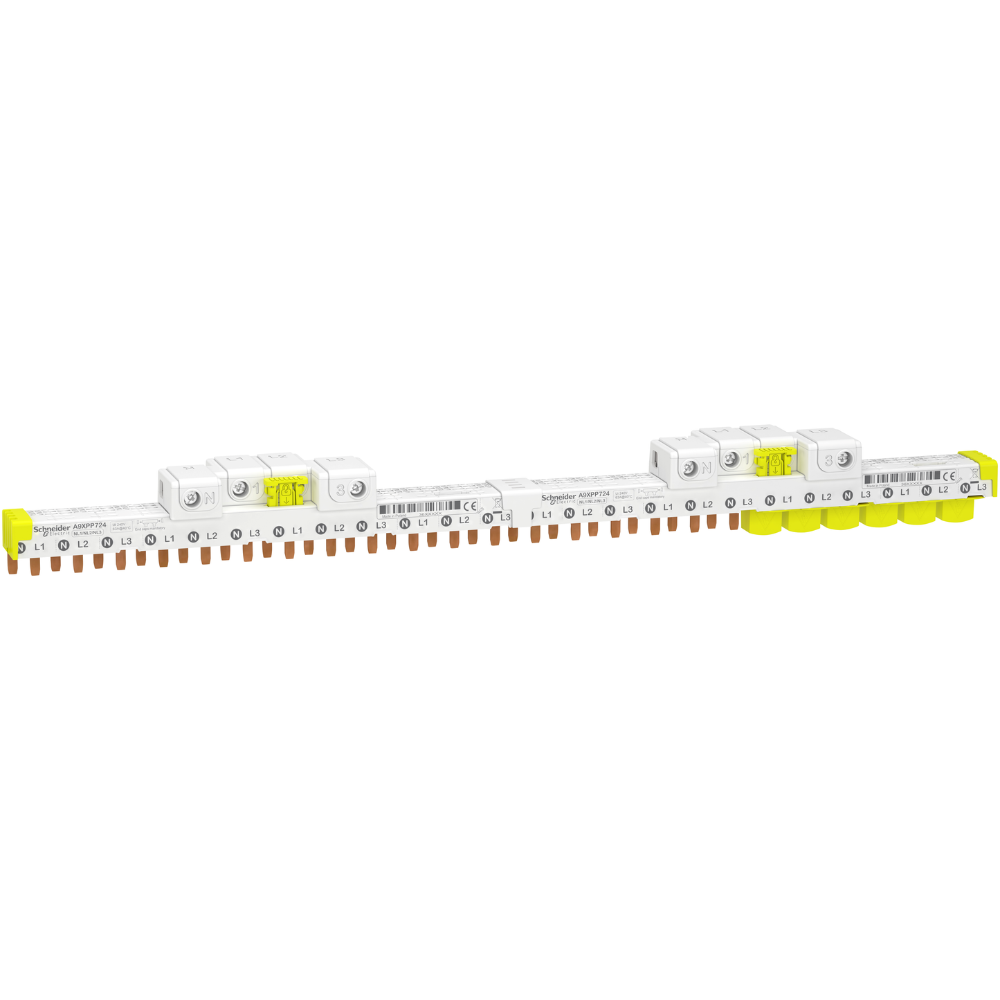 Schneider Electric-A9XPP724-Acti9 iDT40 - Peigne horiz. avec connecteur - 3P+N - 24 modules de 18mm - 63A
