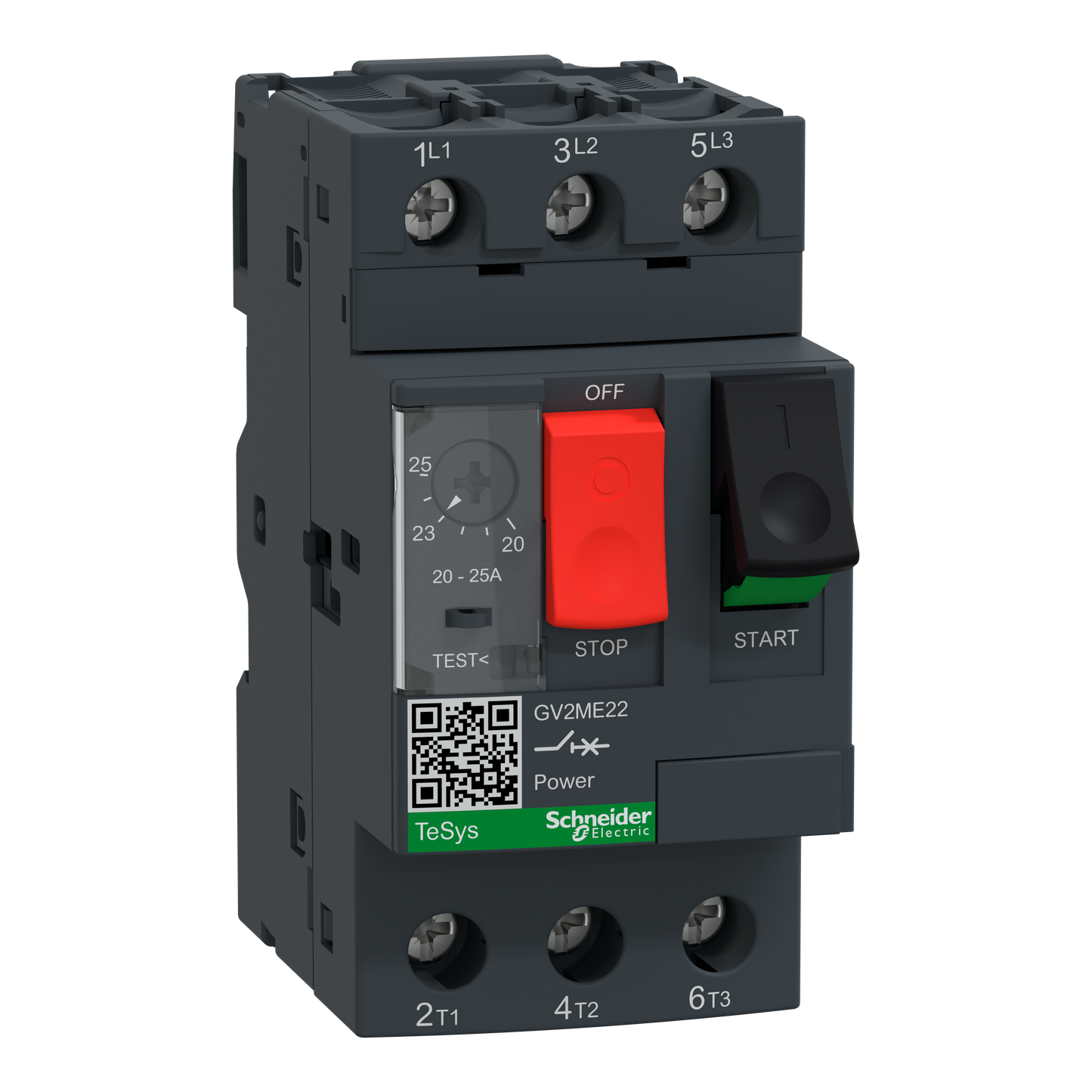Schneider Electric-GV2ME22-TeSys GV2ME - disj. moteur - 20..25A - 3P 3d - déclencheur magnéto-thermique