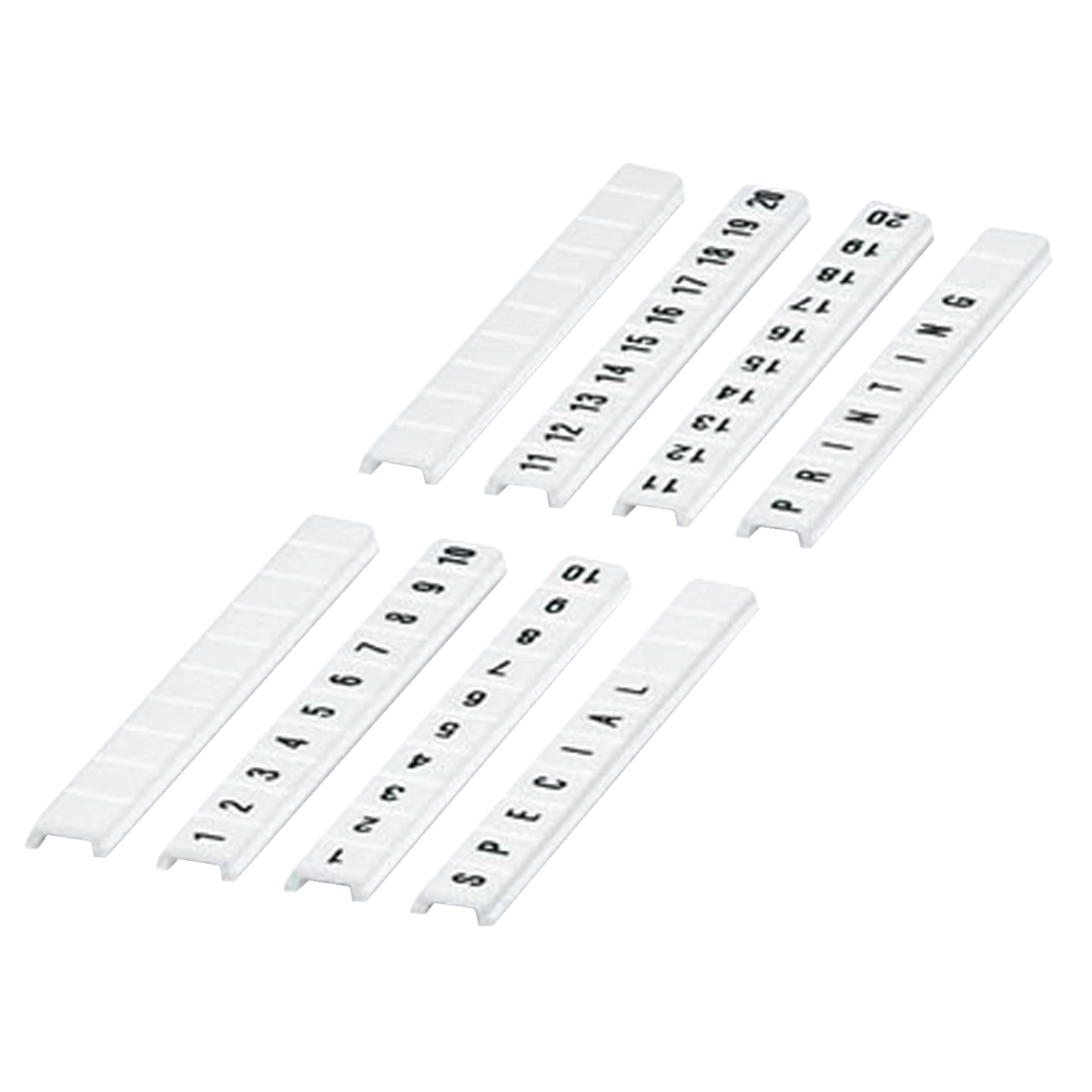 Schneider Electric-NSYTRABF510-Barrette de 10 repères à clipser 5mm - plat - imprimés 1 à 10 - blanc