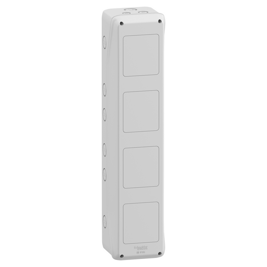 Schneider Electric-13974M-Mureva coffret pour prise 138x610mm 4 Ouvertures pour socle de prises 90x100mm
