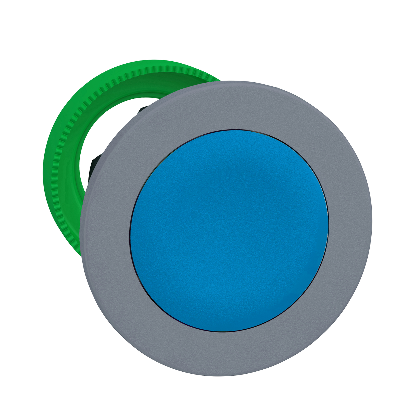 Schneider Electric-ZB5FH06C0-Harmony XB5 - tête bouton pousser-pousser - Ø22 - col flush grise - bleu