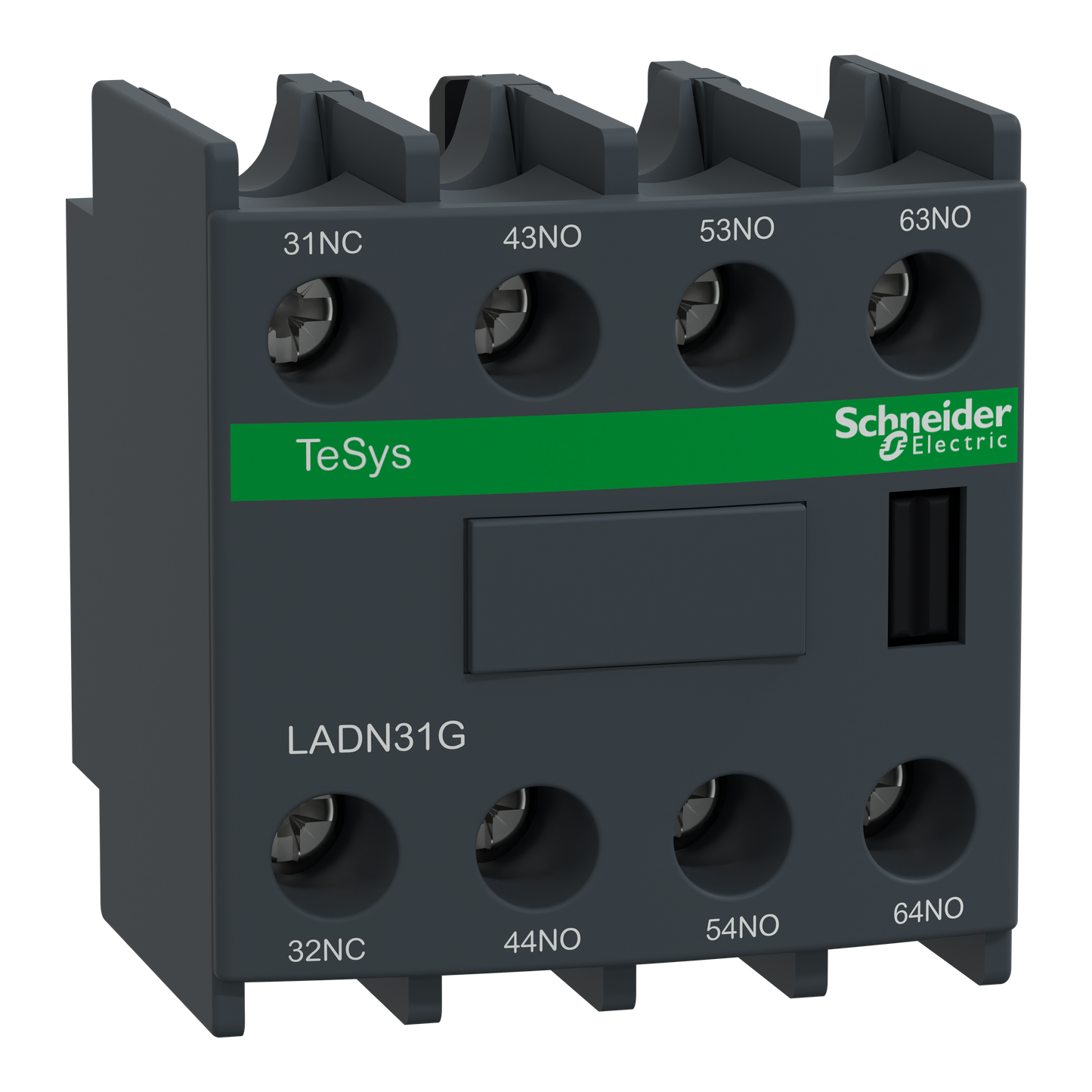 Schneider Electric-LADN31G-TeSys D - bloc contacts aux frontaux - 3F+1O - 9 à 80A - étrier - EN50012