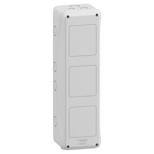 Schneider Electric-13973M-Mureva coffret pour prise 138x460mm 3 Ouvertures pour socle de prises 90x100mm