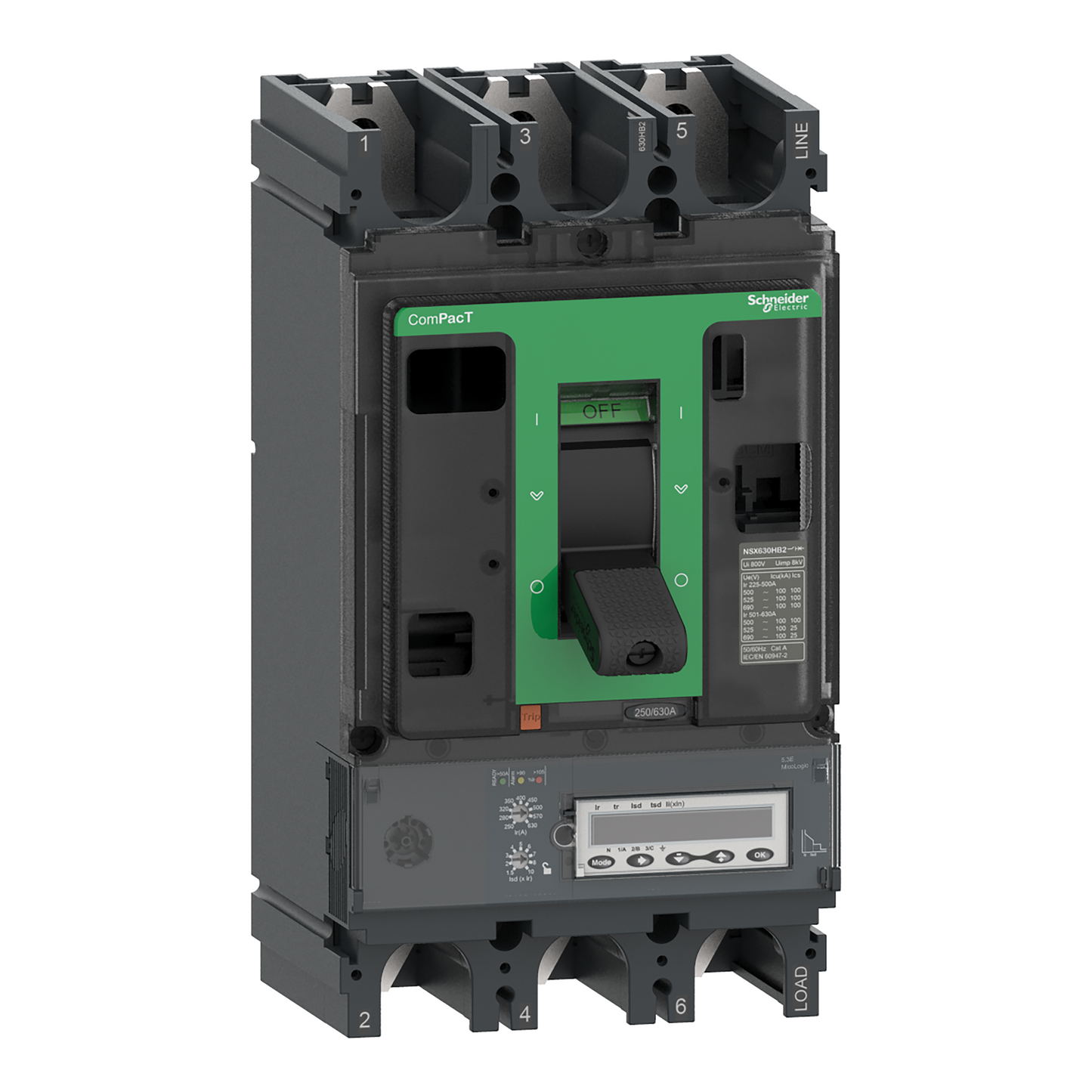 Schneider Electric-C40W35E400-ComPacT NSX400HB2 - Disjoncteur - MicroLogic 5.3E 400A - 3P3D - 100kA - fixe