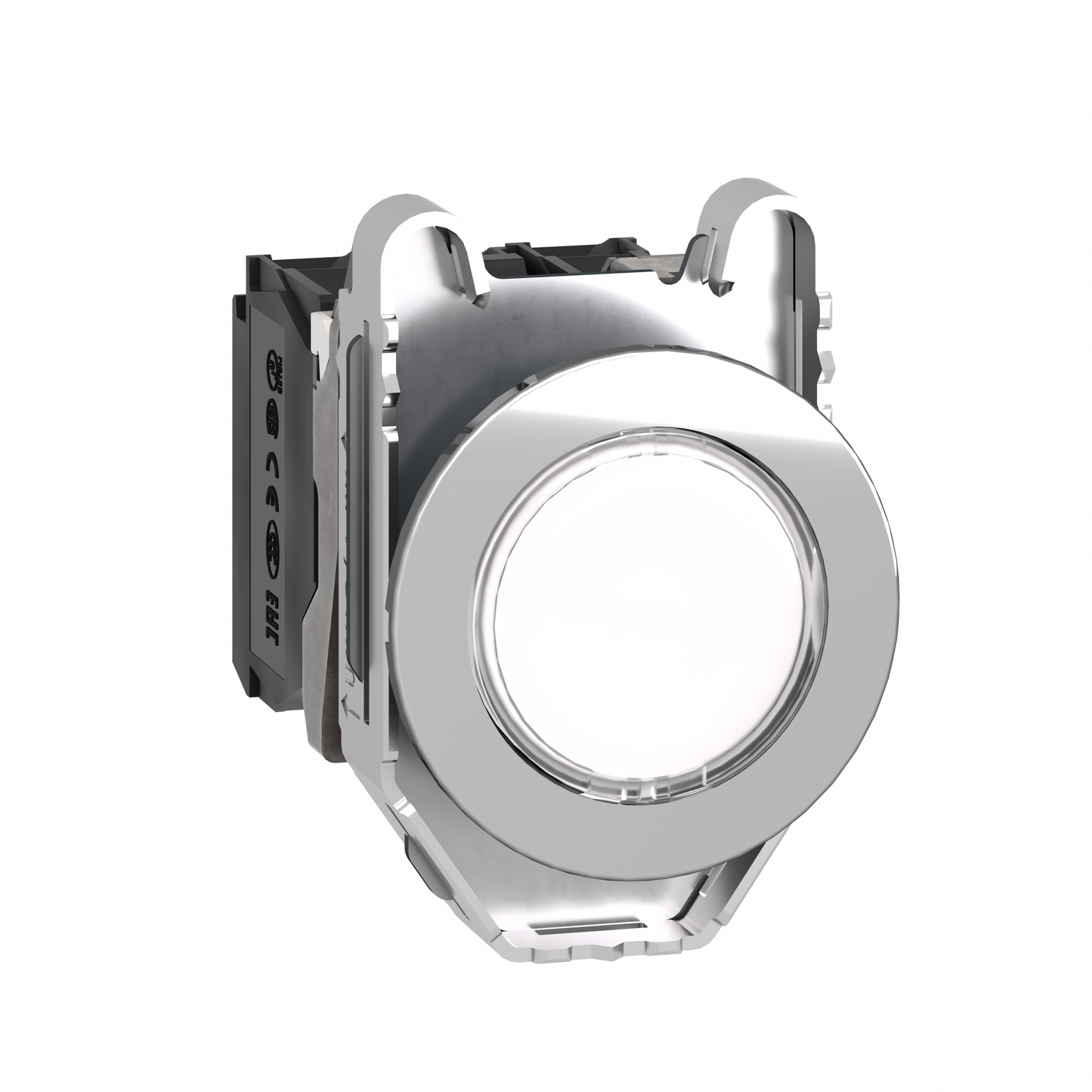 Schneider Electric-XB4FW31G5-Harmony XB4 - BP lumineux DEL - flush - blanc - 1O+1F - 110V - vis étrier