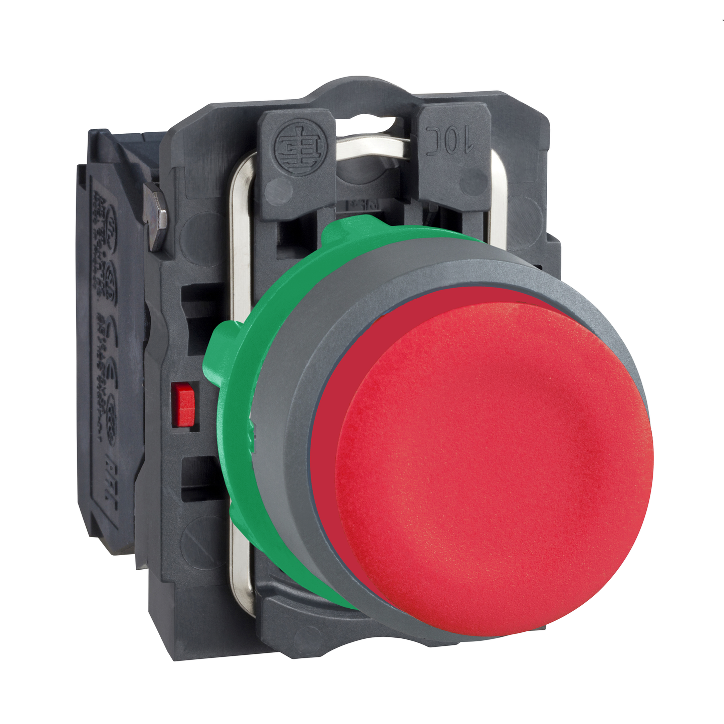 Schneider Electric-XB5AL42C0-Harmony XB5 - bouton poussoir impuls - Ø22 - col grise - dépassant - rouge - 1O