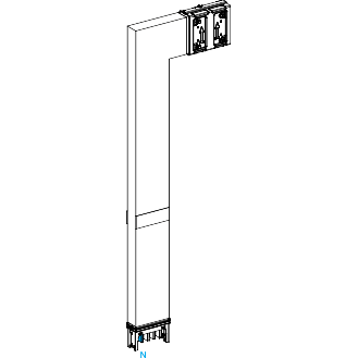 Schneider Electric-KSA400DLF41F-Canalis KSA - coude spéc. coupe feu 400A montage bas - A=250mm-B=700-1200mm
