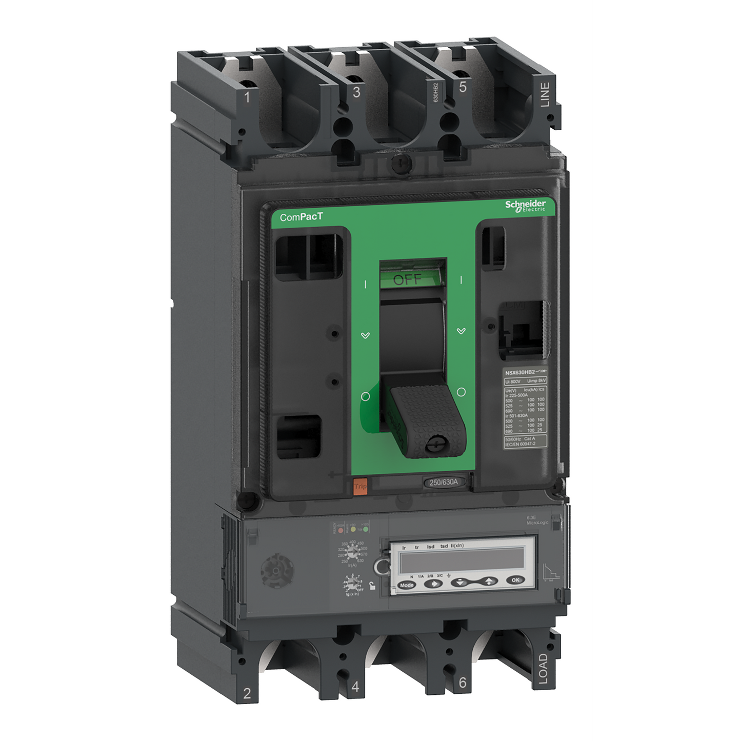 Schneider Electric-C40W36M320-ComPacT NSX400HB2 - Disjoncteur - MicroLogic 6.3EM 320A - 3P3D - 100kA - fixe