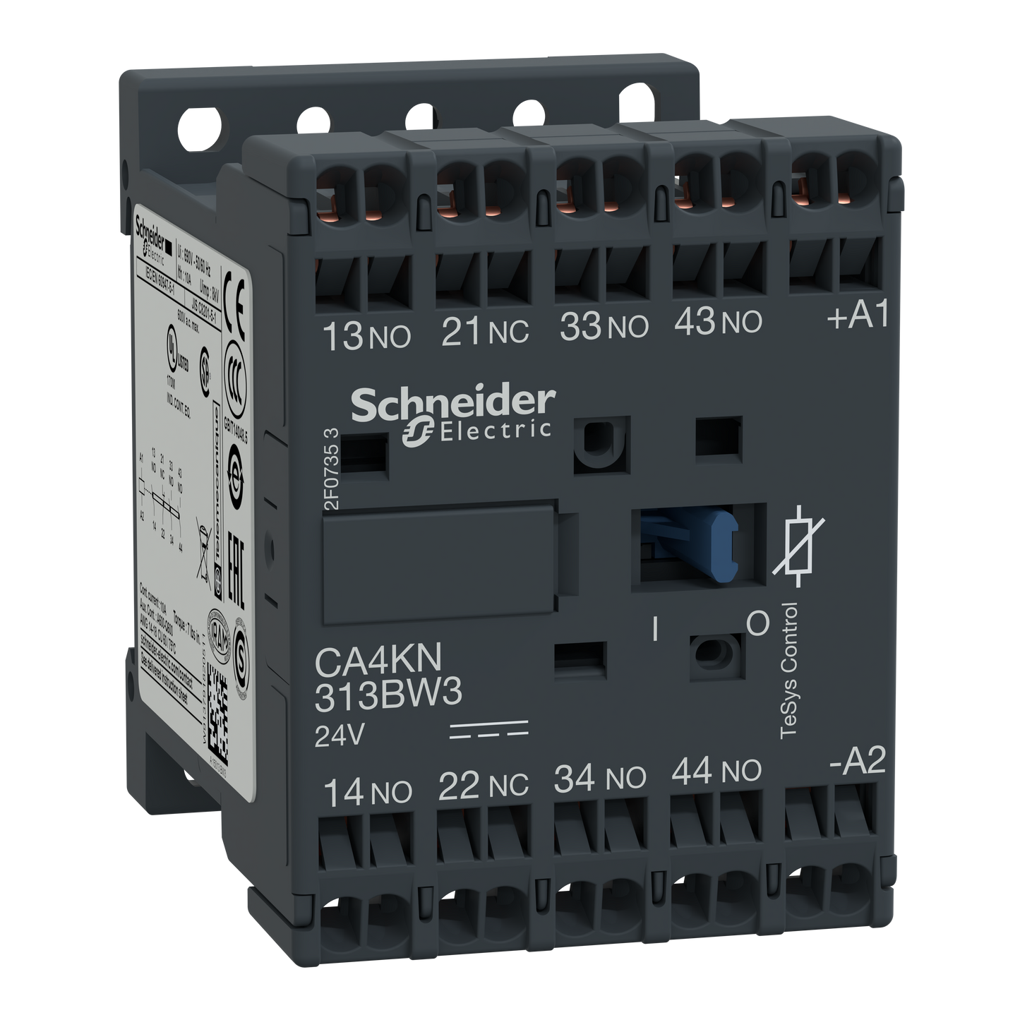 Schneider Electric-CA4KN313BW3-TeSys CA4K - contacteur - 3F+1O - instantané - 10A - 24Vcc