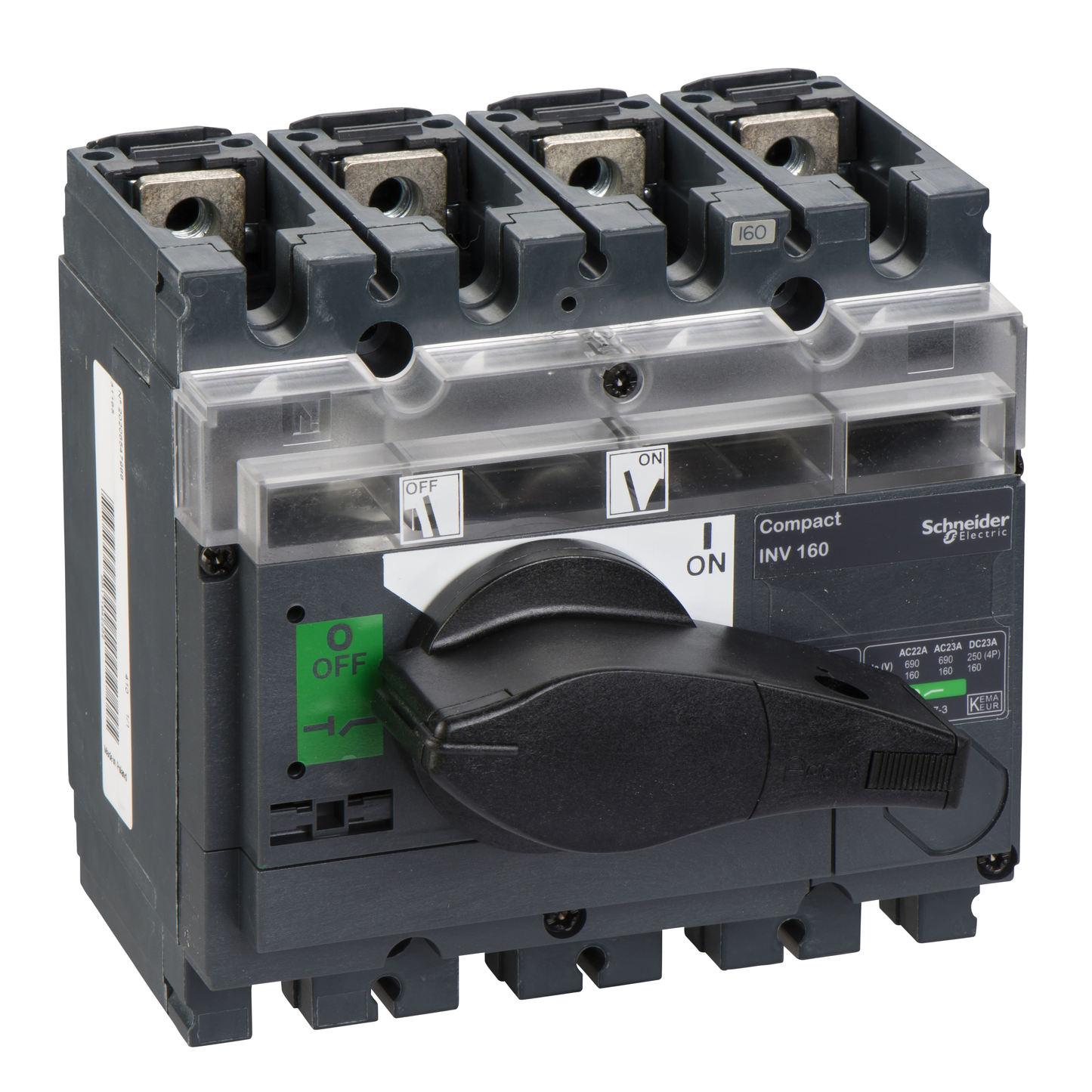 Schneider Electric-31165-interrupteur sectionneur à coupure visible - poignée noire -  INV160 4P 160A
