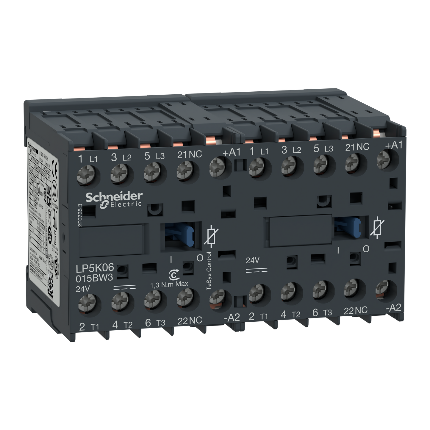 Schneider Electric-LP5K06015BW3-TeSys LP5K - contacteur inverseur - 3P - AC-3 440V - 6A - bobine 24Vcc