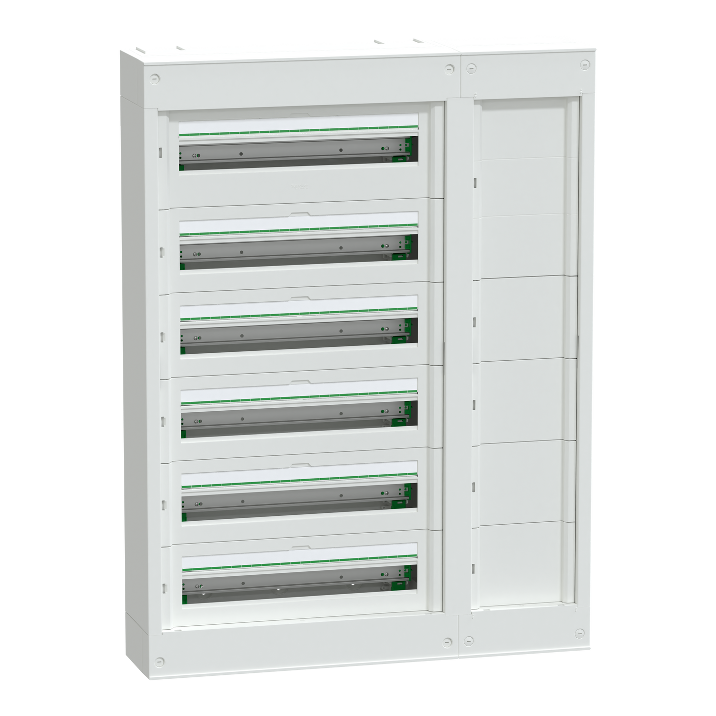 Schneider Electric-LVSSD624-PrismaSeT S - coffret saillie plastique & métal 6 rangées 24 modules + Gaine