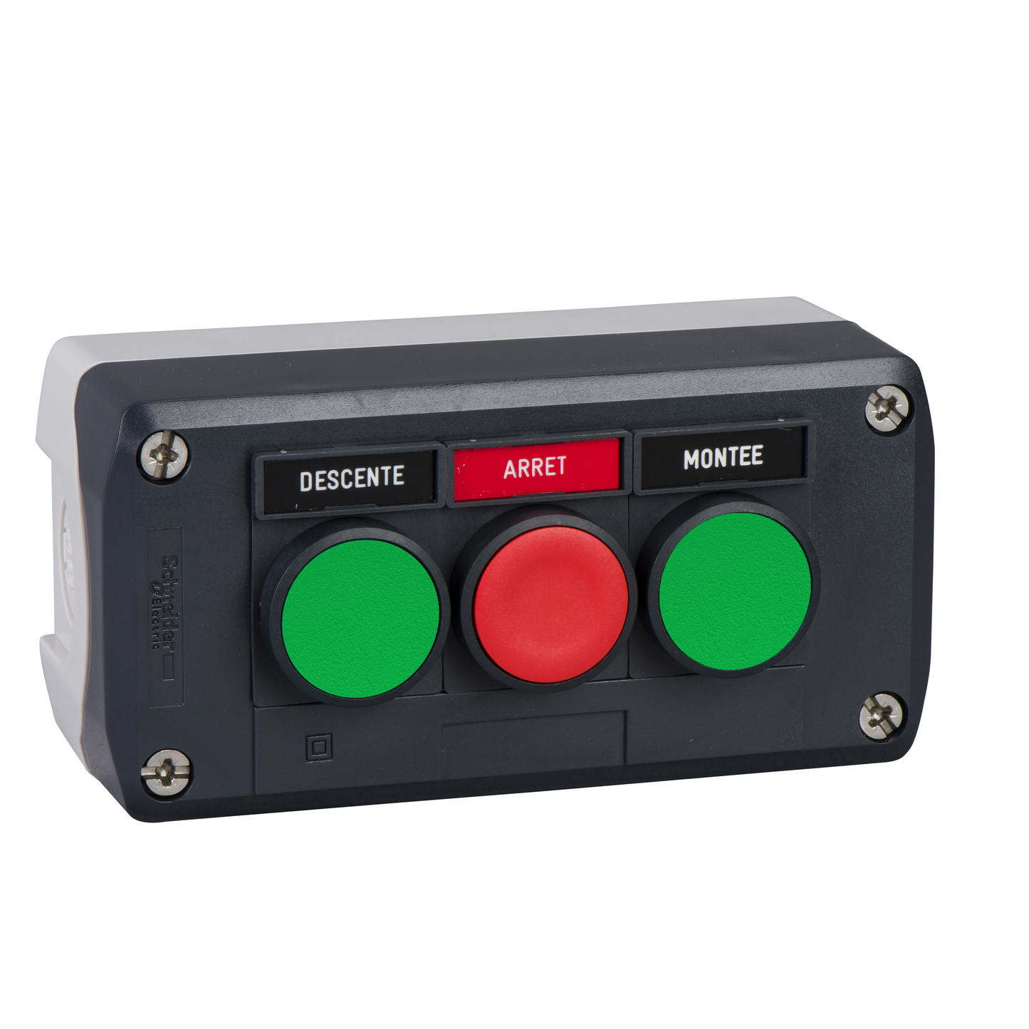 Schneider Electric-XALD321-Harmony boite - 3 boutons poussoirs Ø22 - vert /rouge /vert