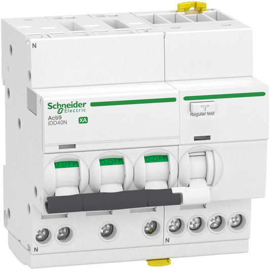 Schneider Electric-A9DP3716-Acti9 iDD40N XA - Disj. dif. auto - 3P+N 16A - Crb C - 6000A/10kA - 30mA Type AC