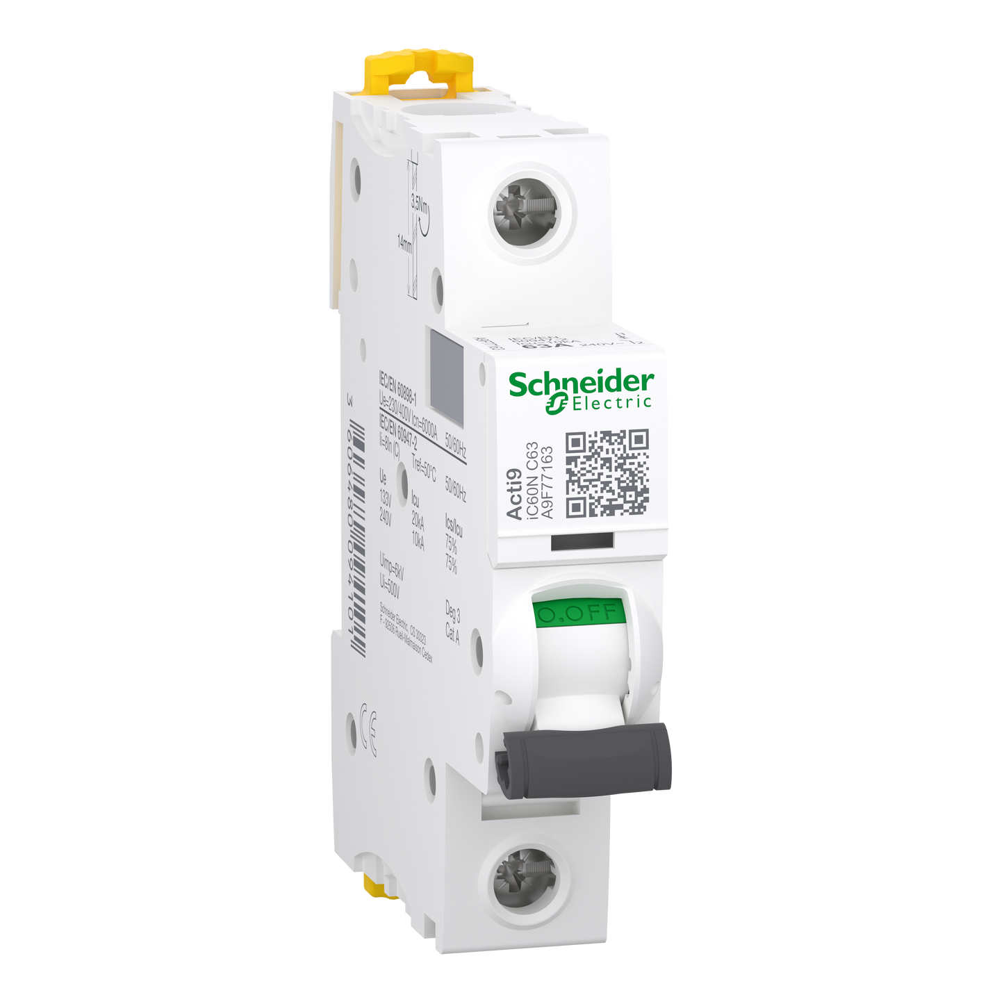 Schneider Electric-A9F77163-Acti9 iC60N disj 1P 63A crbe C