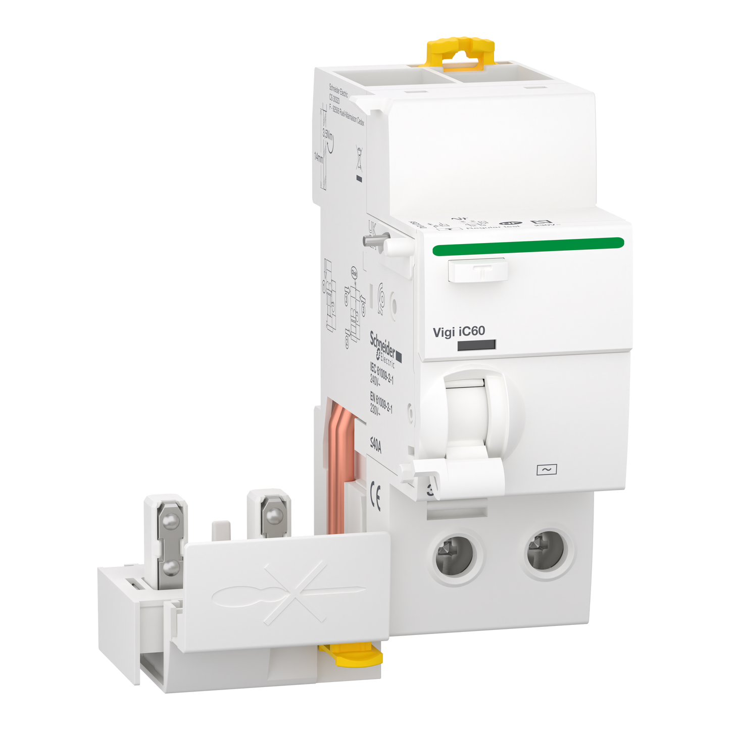 Schneider Electric-A9Q11240-Acti9 Vigi iC60 - Bloc diff 230Vca (Ph/N) - 2P - 40A - 30mA - Type AC