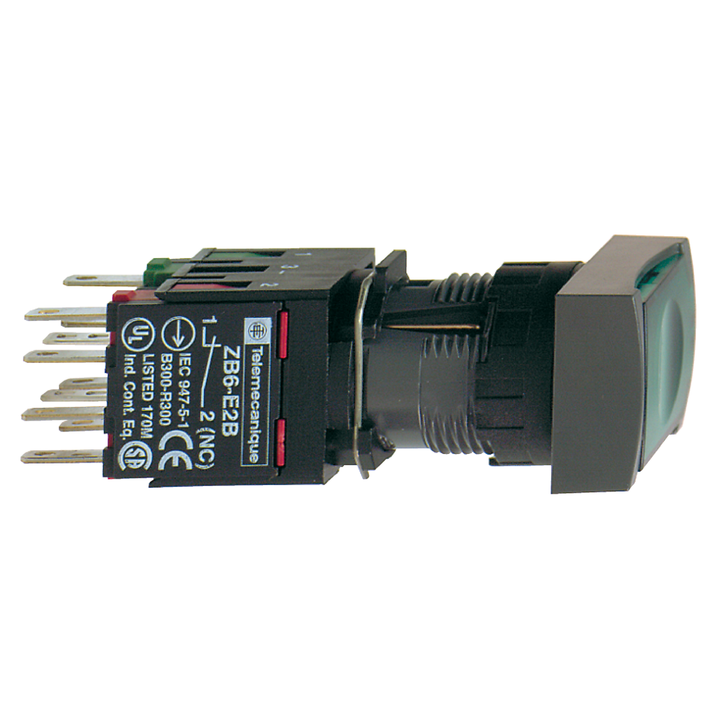 Schneider Electric-XB6DW3B1B-Harmony XB6 - bouton-pous. lum. - Ø16mm - à imp. affleurant - 24V - 1F - vert