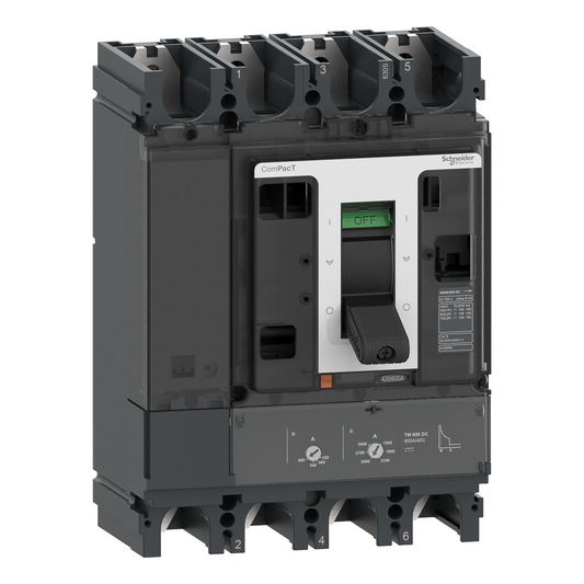 Schneider Electric-C63S4TM600D-ComPacT NSX630S DC - Disjoncteur CC - TM-DC 600A - 4P4D - 100kA - montage fixe