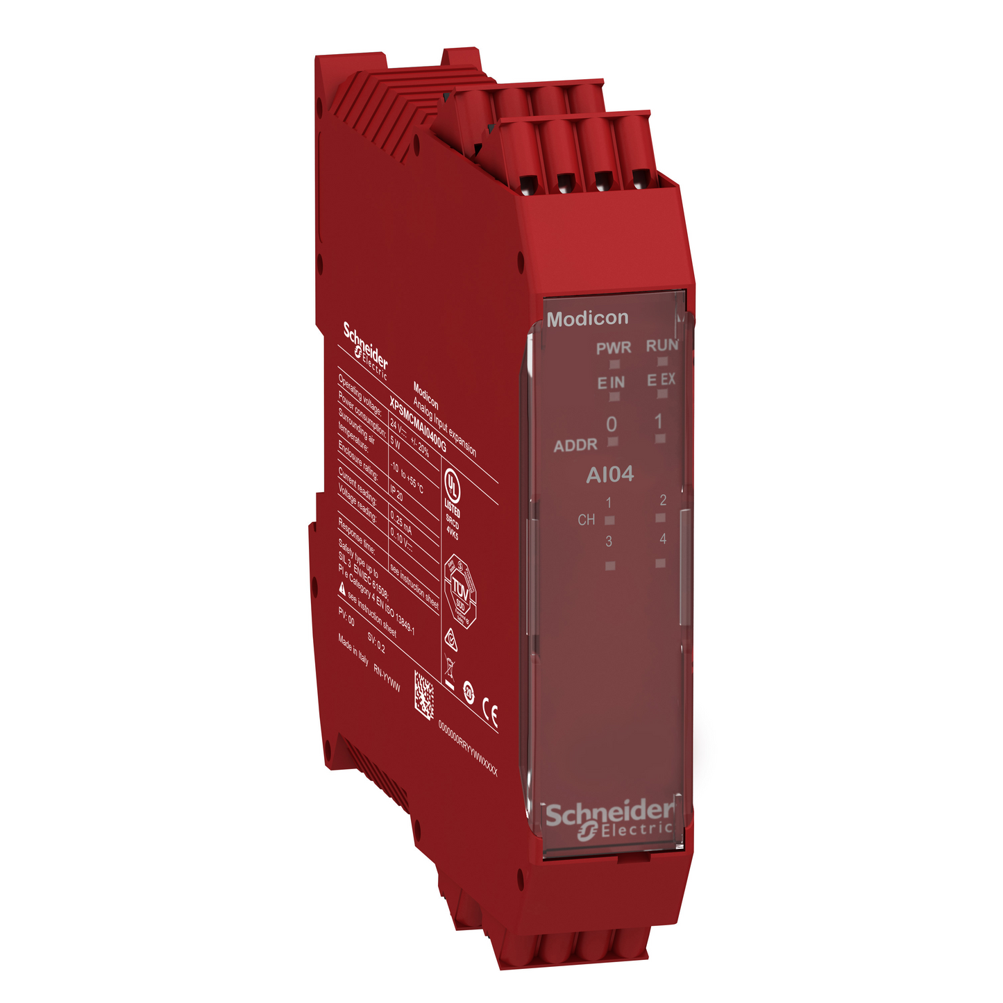 Schneider Electric-XPSMCMAI0400G-4 entrées analogiques-0 à 24 mA ou 0 à 10V-bornier à ressort