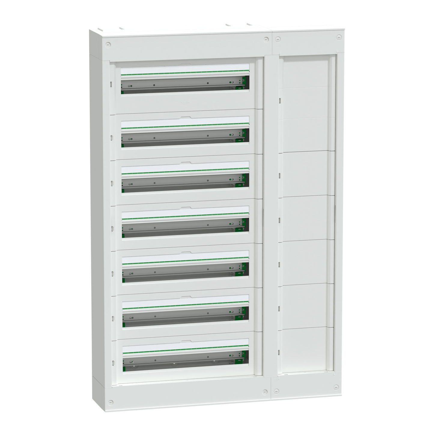 Schneider Electric-LVSSD724-PrismaSeT S - coffret saillie plastique & métal 7 rangées 24 modules + Gaine