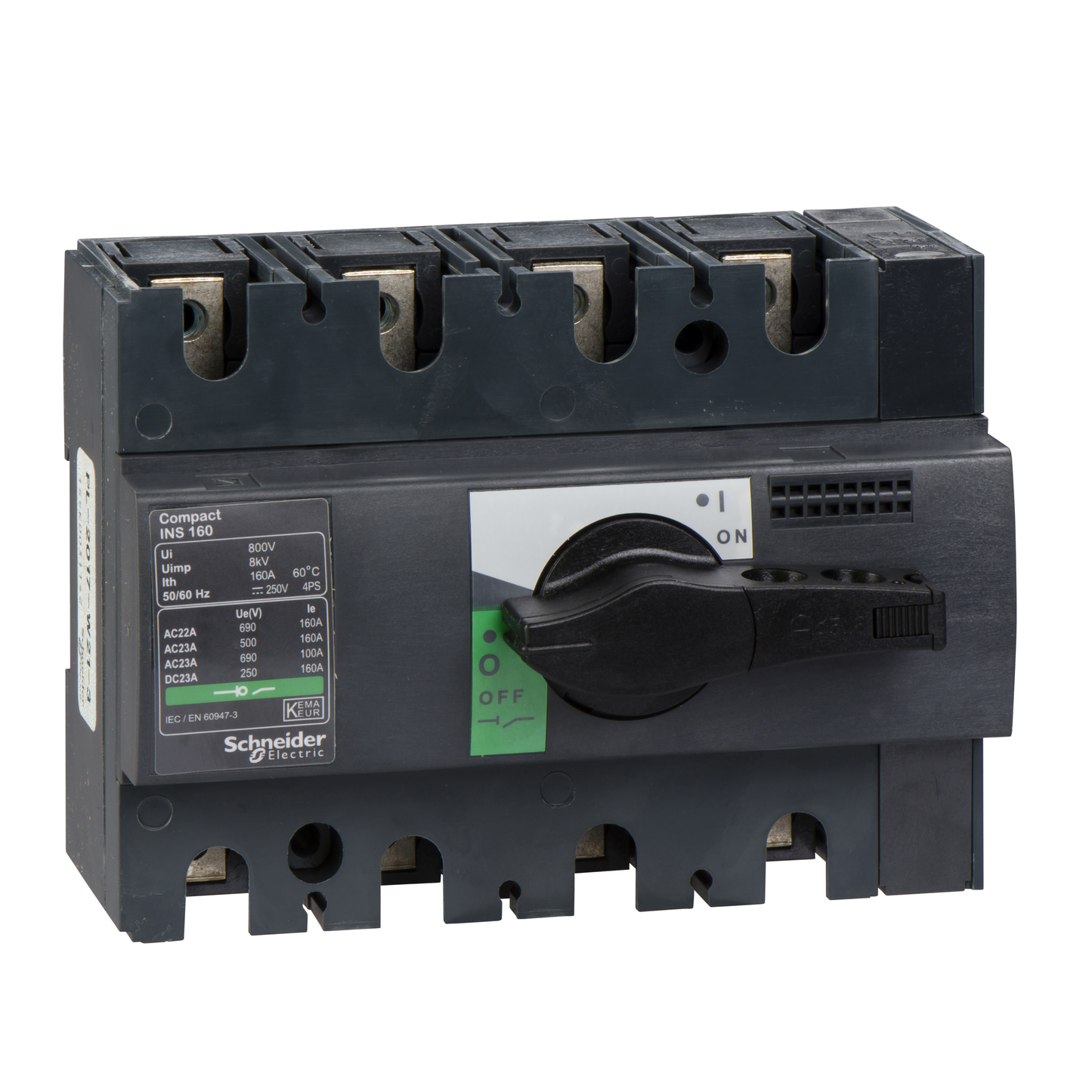 Schneider Electric-28913-ComPacT INS - Interrupteur sectionneur - INS160 4P 160A - poignée noire