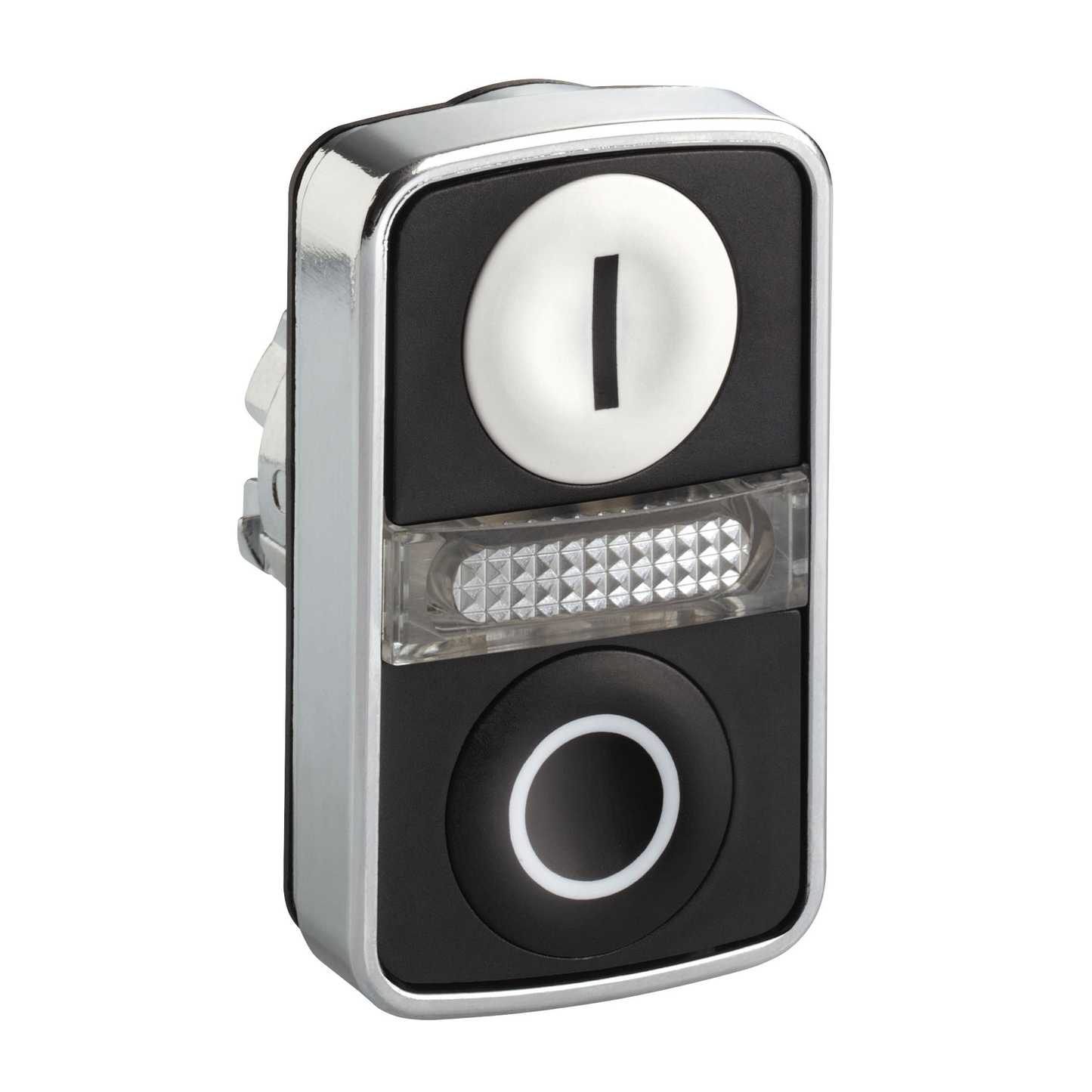 Schneider Electric-ZB4BW7A1721-Harmony tête bt-pous double touche - Ø22 - blanc + noir - E - S - IP66, IP69K