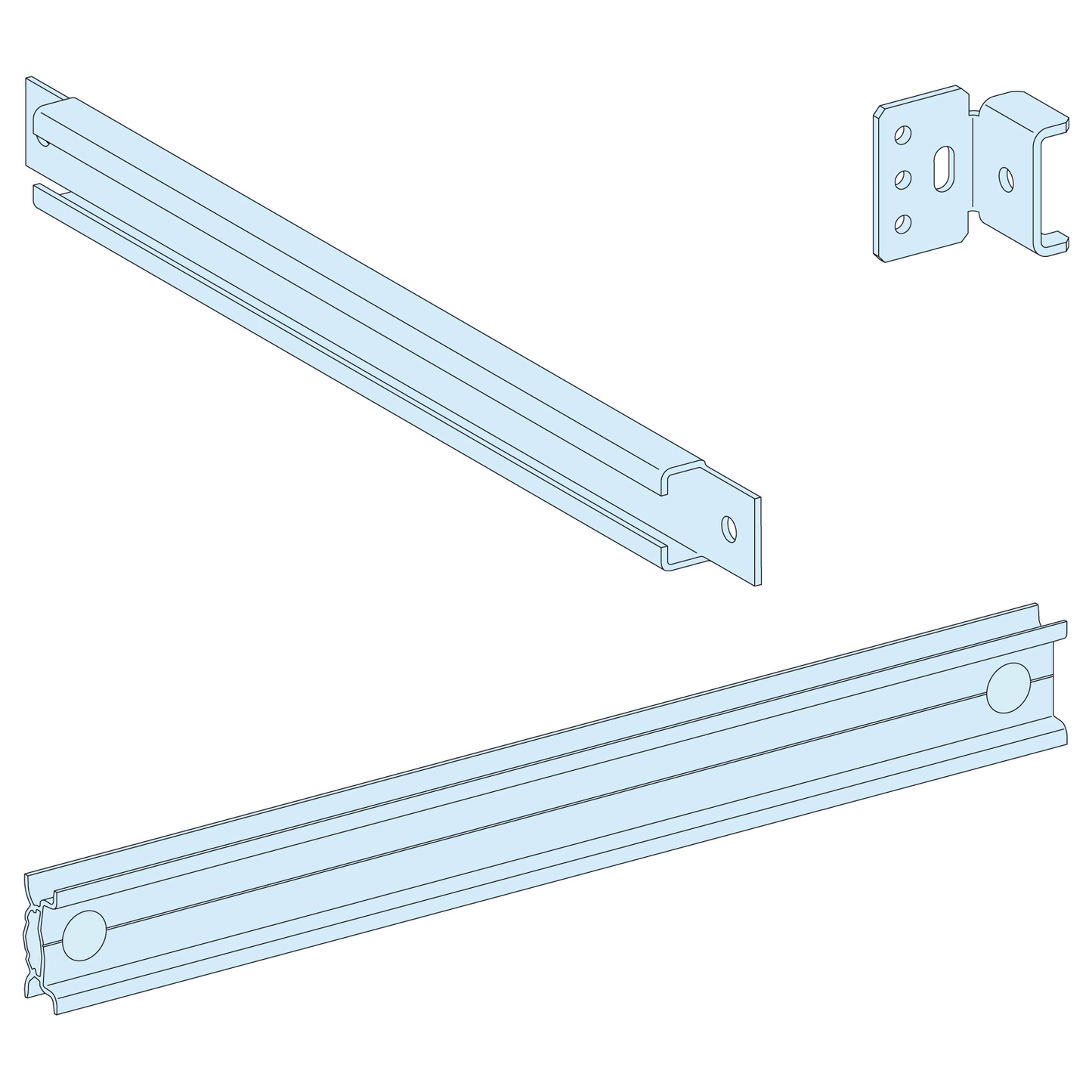 Schneider Electric-LVS03404-PrismaSeT P - Rail DIN réglable en profondeur - appareil modulaire - L400