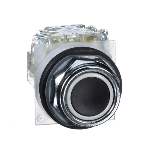 Schneider Electric-9001KR1BH13-Harmony 9001K - bouton-poussoir - noir - Ø30 - à impulsion affleurant - 1OF