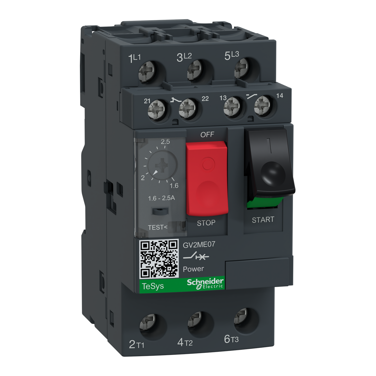 Schneider Electric-GV2ME07AE11TQ-Disjoncteur DISJ.MOT.1,6-2,5 plus ADD