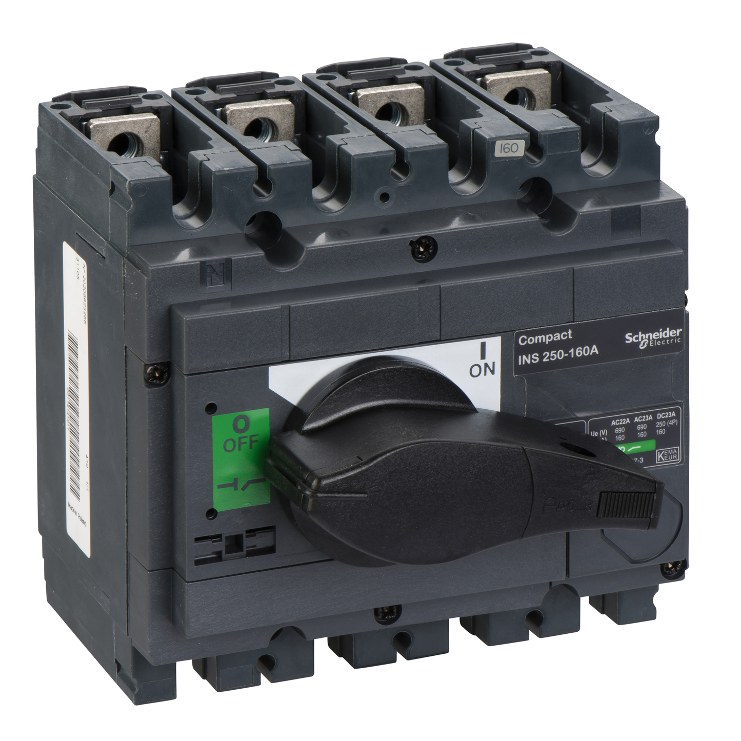 Schneider Electric-31105-ComPacT INS - Interrupteur sectionneur - INS250 4P 160A - poignée noire