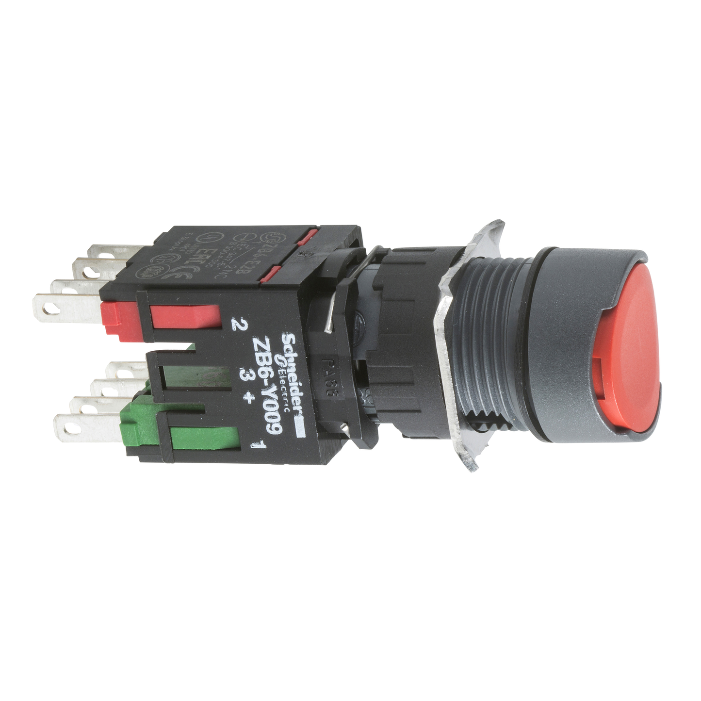 Schneider Electric-XB6AA42B-Harmony XB6 - bouton-poussoir - Ø16mm - à impulsion affleurant - 1O - rouge