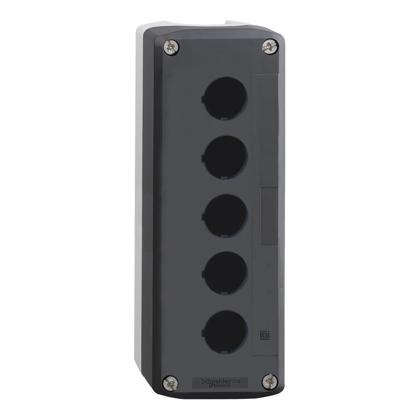 Schneider Electric-XALD05-Harmony XAL - boite 5 trous Ø22 - couvercle gris foncé - fond gris clair