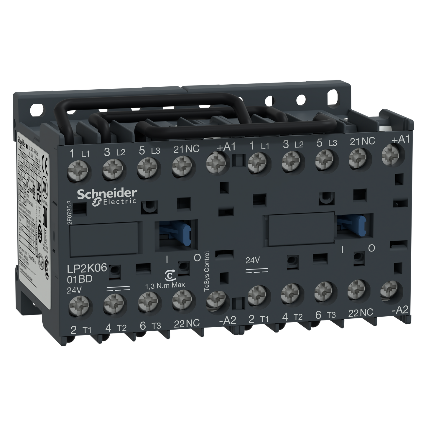 Schneider Electric-LP2K0901JD-TeSys LP2K - contacteur inverseur - 3P - AC-3 440V - 9A - bobine 12Vcc