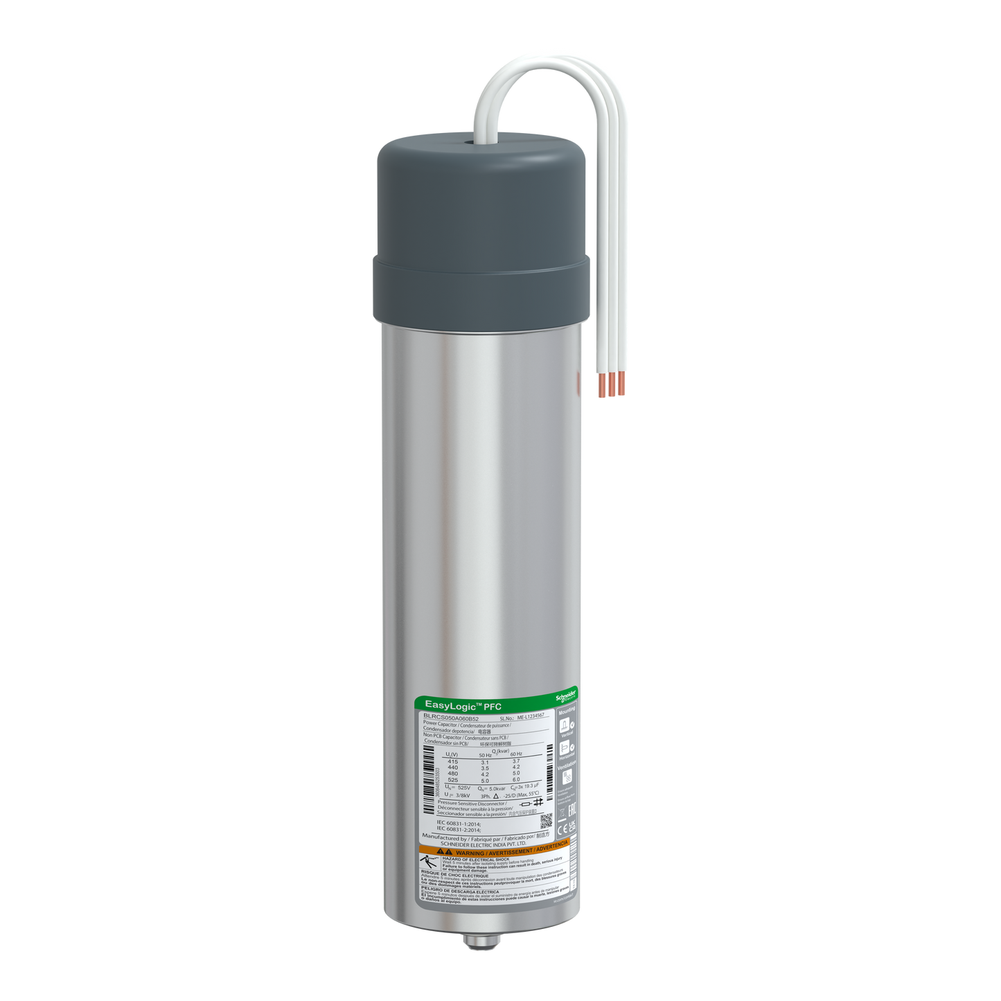 Schneider Electric-BLRCS050A060B52-CONDENSATEUR CAN SDY 5/6K VAR 525V