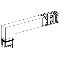 Schneider Electric-KSA630DLF42A-Canalis KSA - coude spécial 630A montage vers bas - A=300-800mm-B=300mm