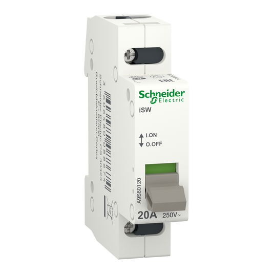 Schneider Electric-A9S60120-Acti9, iSW interrupteur de commande 1P 20A 250VCA