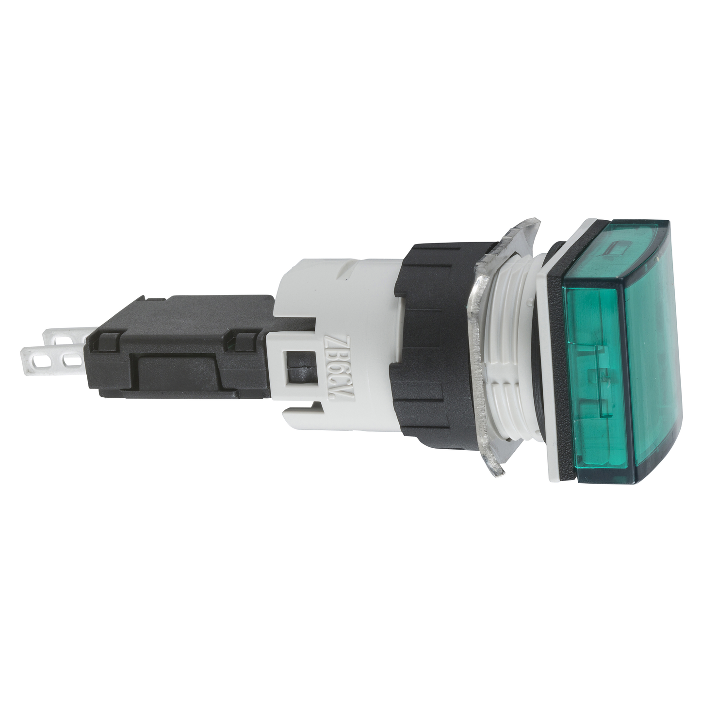 Schneider Electric-XB6CV3BB-Harmony XB6 - voyant carré - Ø16mm - IP65 - DEL intégrée - 24V - cosses - vert