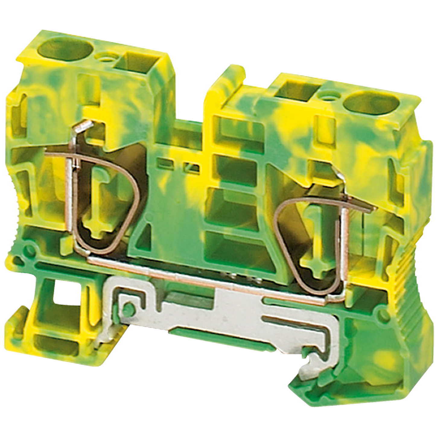 Schneider Electric-NSYTRR102PE-Borne à ressort - pour conducteur de protection - 2 points - 10mm² - vert/jaune