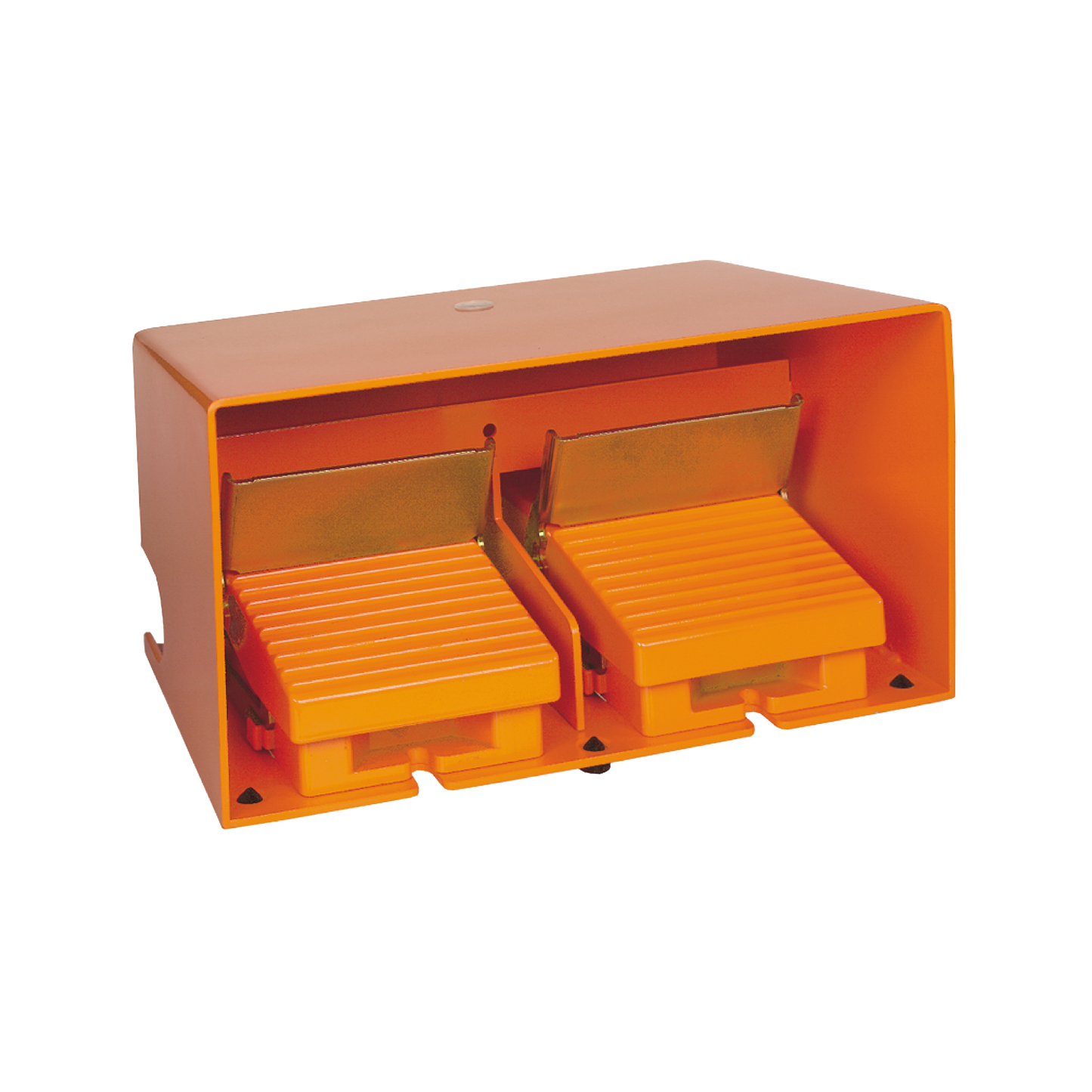 Schneider Electric-XPER5100D-Preventa XPER - inter. à pied - double - avec capot - métal.- orange - 2O+2F