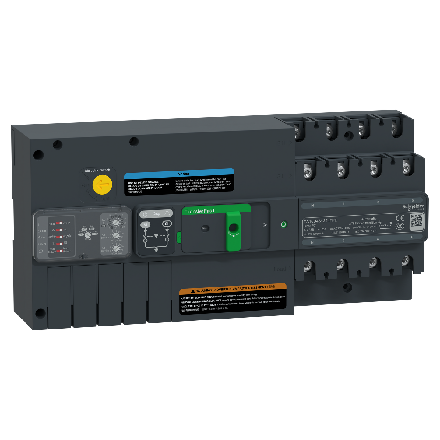 Schneider Electric-TA16D4S1254TPE-TA160 125A 4P AUTO COMMUT 400V