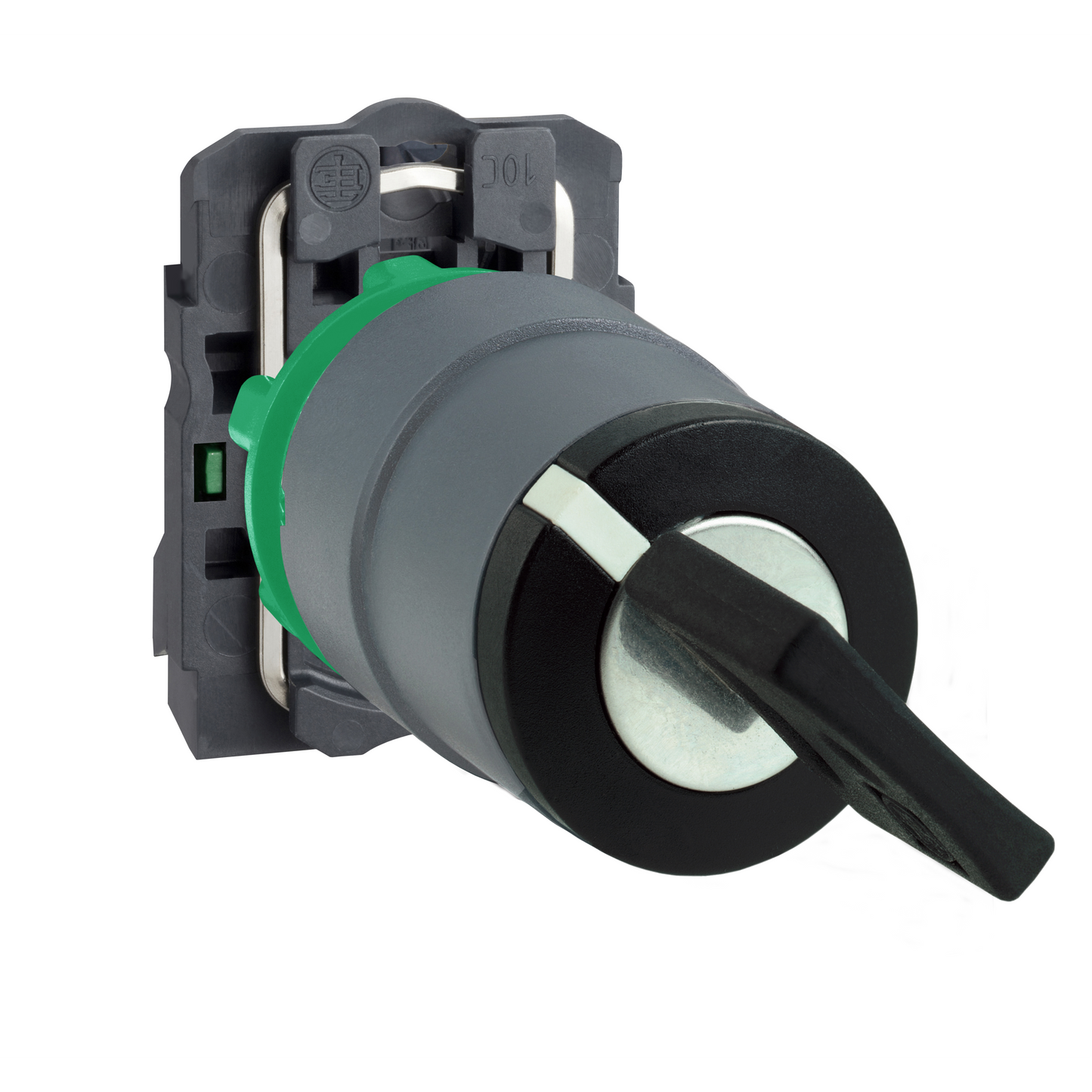 Schneider Electric-XB5AG21C0-Harmony XB5 - bouton tournant clé455 - Ø22 - col grise - 2 pos fix - retr G - 1F